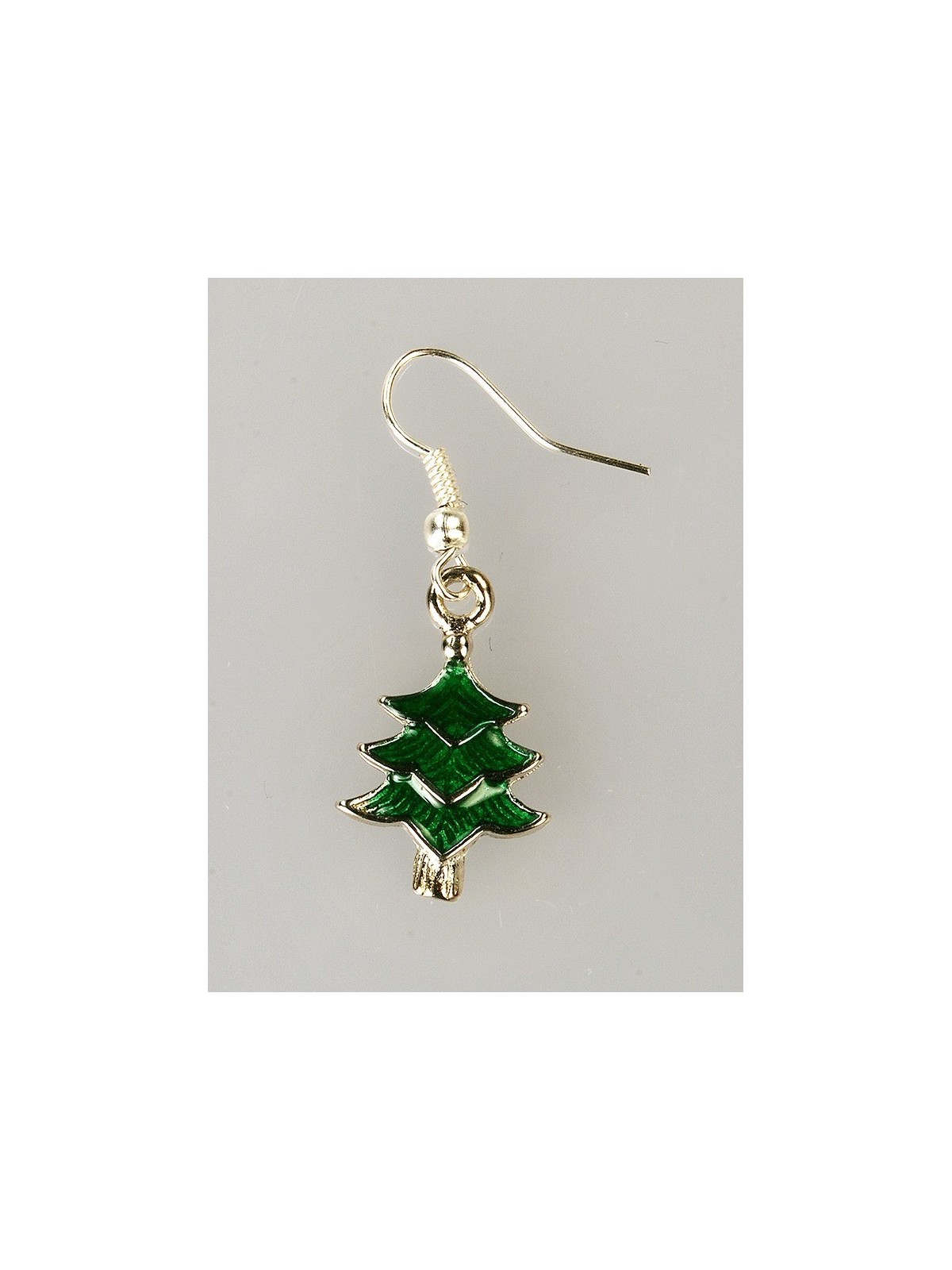 Pendientes de Navidad, abeto verde