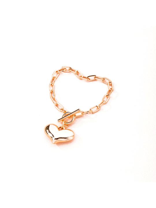 Pulsera con Corazón Dorada