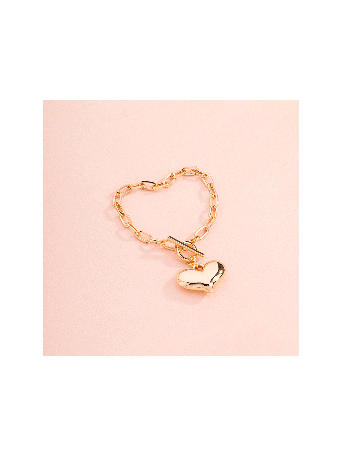 Pulsera con Corazón Dorada