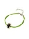 Pulsera Verde con Donut Plateado