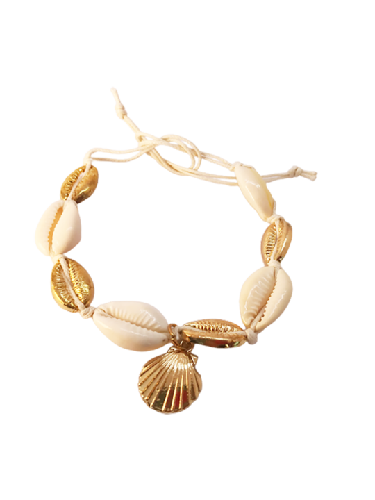 Pulsera de Cordón y Conchas Marinas