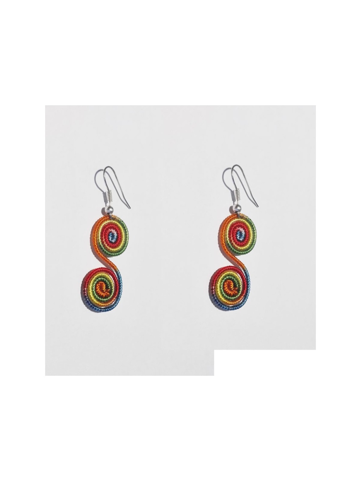 Pendientes de Seda Multicolor trenzada