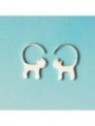 Pendientes Plateados Gatito