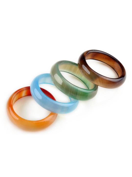 Anillos combinables de Ágatas transúcida Finos Más Colores