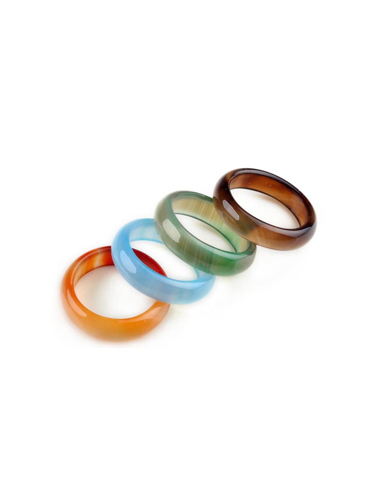 Anillos combinables de Ágatas transúcida Finos Más Colores