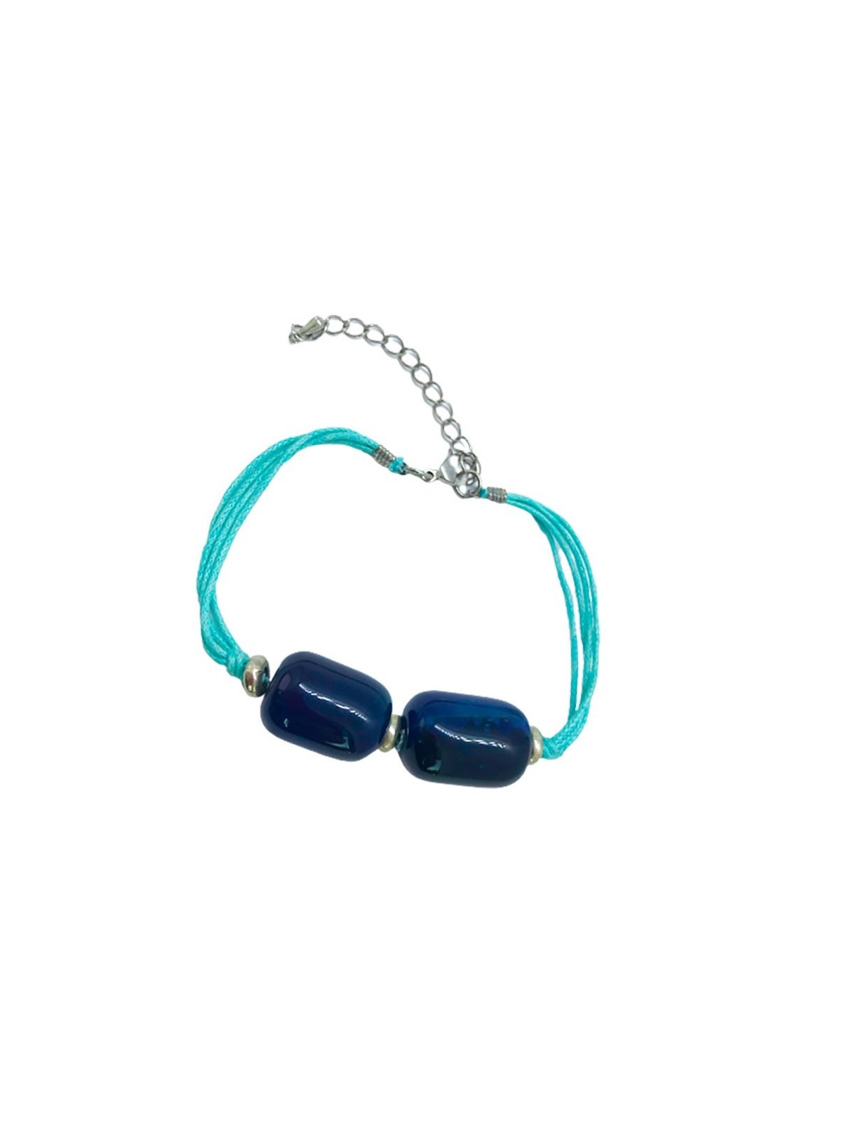 Pulsera de Ágatas Cilindro VerdiAzul