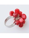 Anillo bouquet de coral rojo