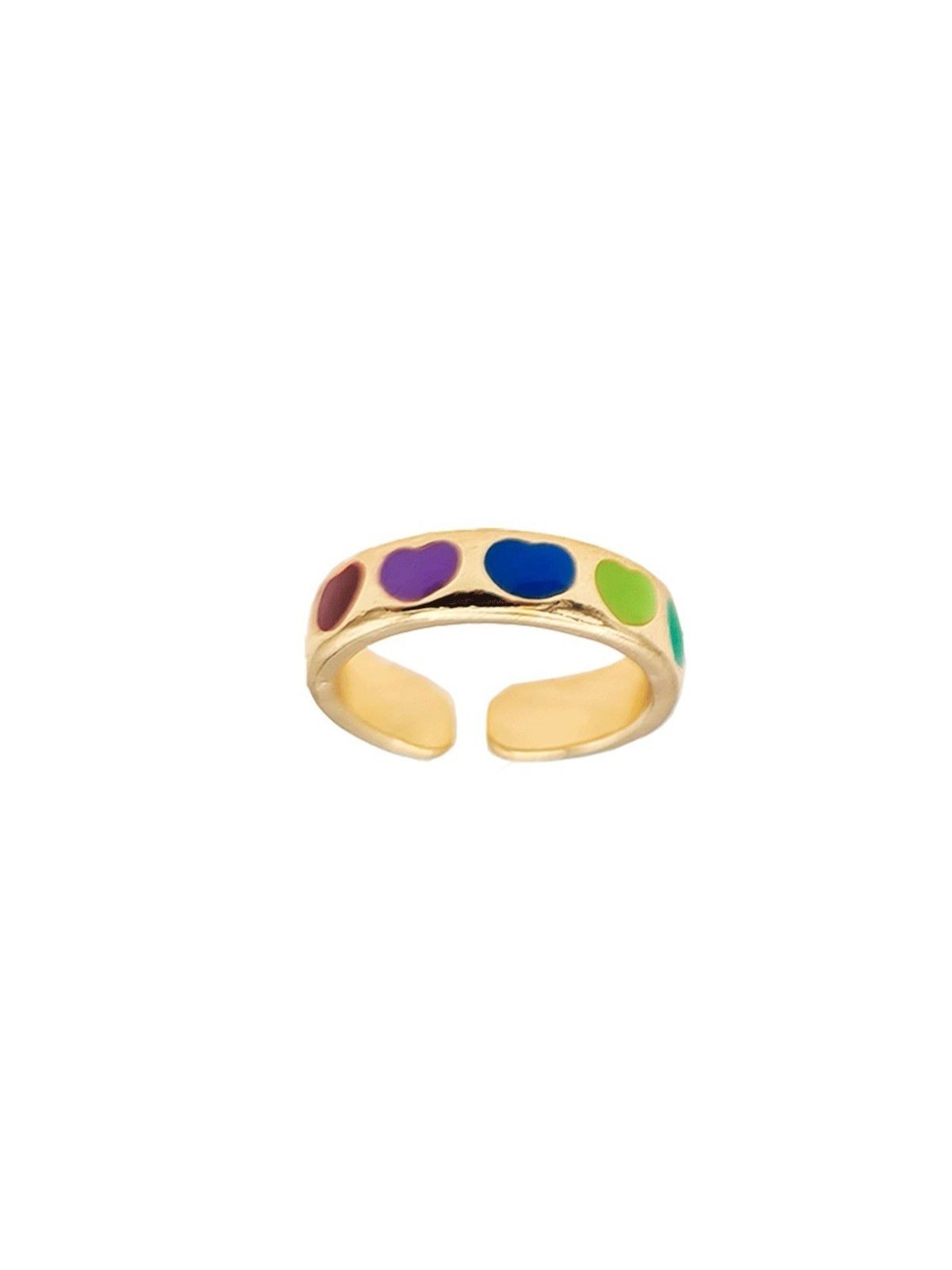 Anillo ondulado esmalte de colores