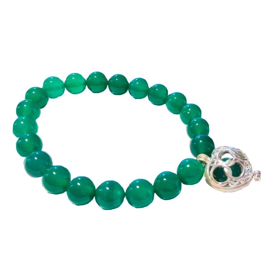 Brazalete de Jade y Corazón con Cuarzo Negro