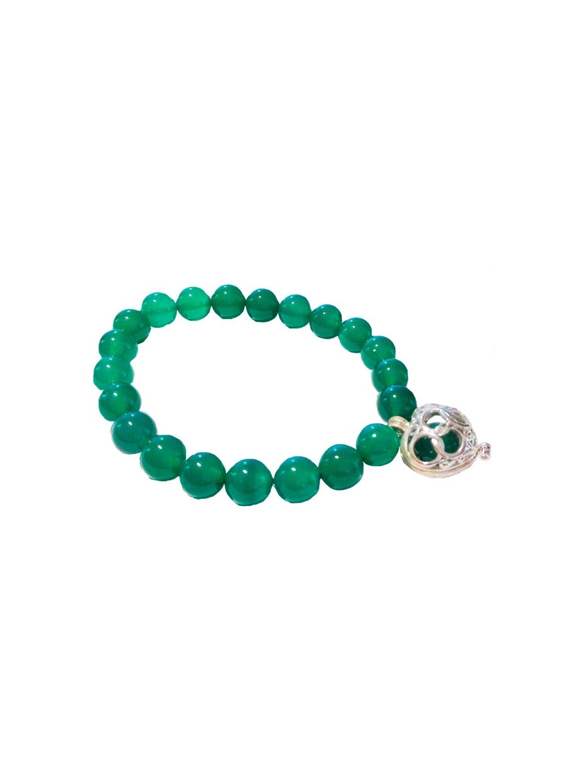 Brazalete de Jade y Corazón con Cuarzo Negro