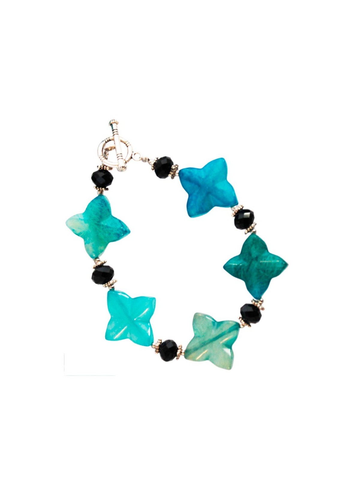 Brazalete Estrellas de Jade Azul