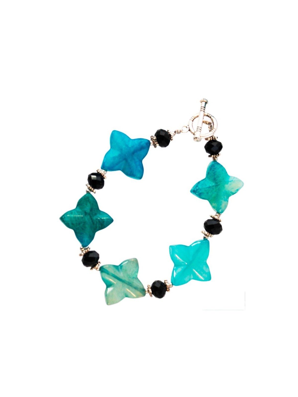 Brazalete Estrellas de Jade Azul