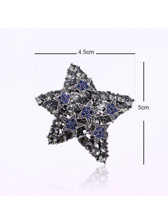 Broche de la Estrella Negra y Azul