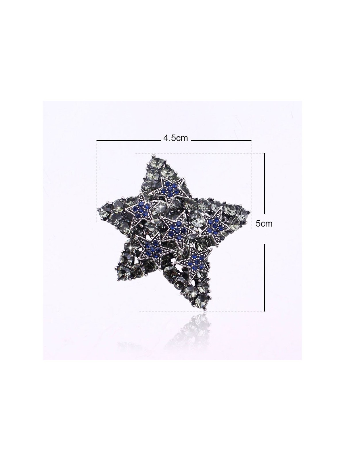 Broche de la Estrella Negra y Azul