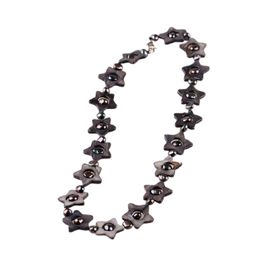 Collar de Estrellas de Nácar Gris