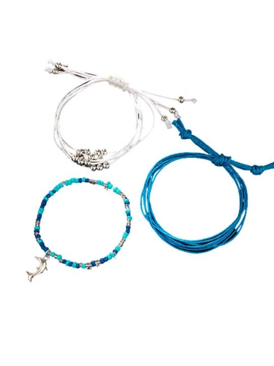 Conjunto de Tres pulseras verano azul