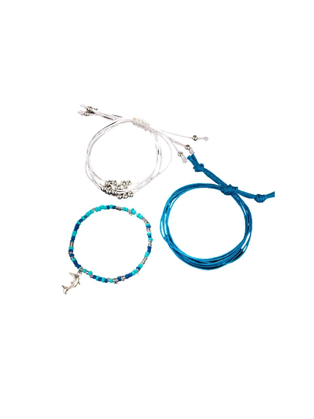 Conjunto de Tres pulseras verano azul