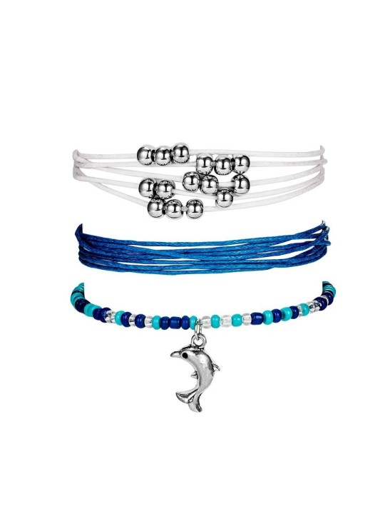 Conjunto de Tres pulseras verano azul