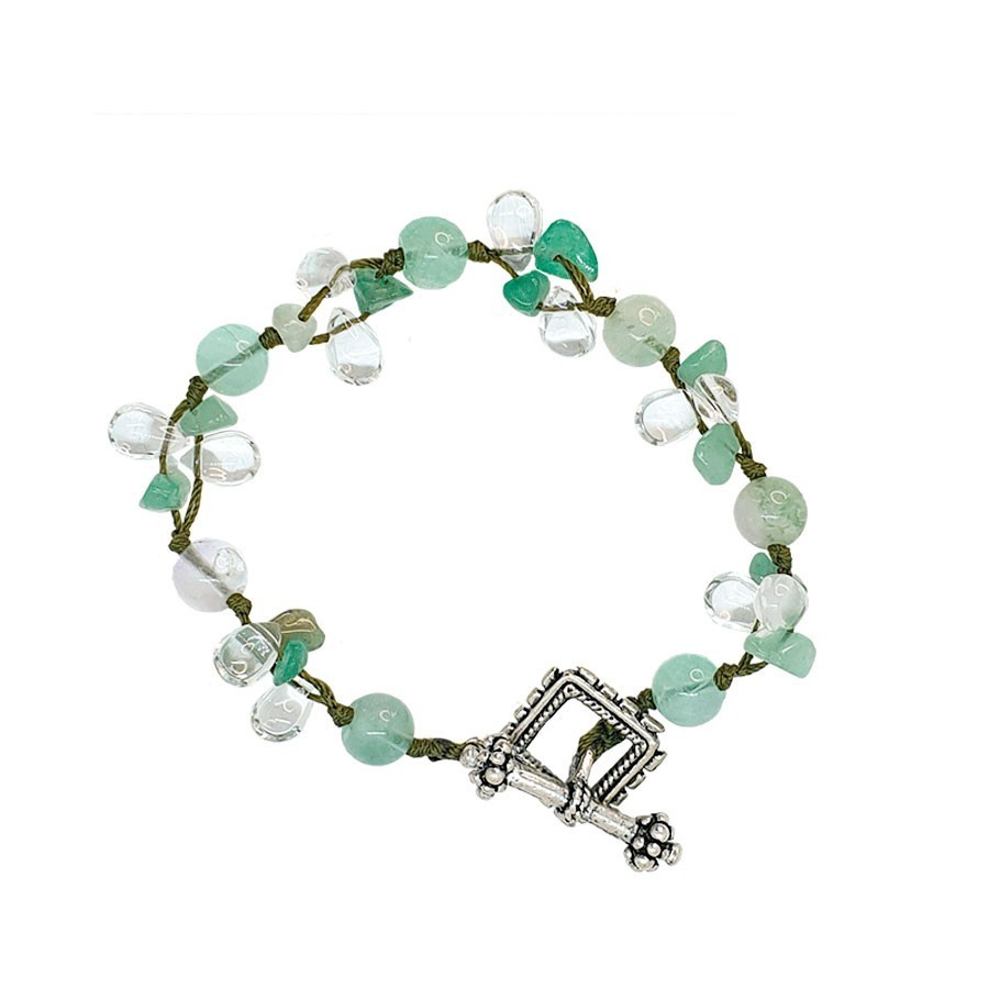 Pulsera anudada con aventurinas