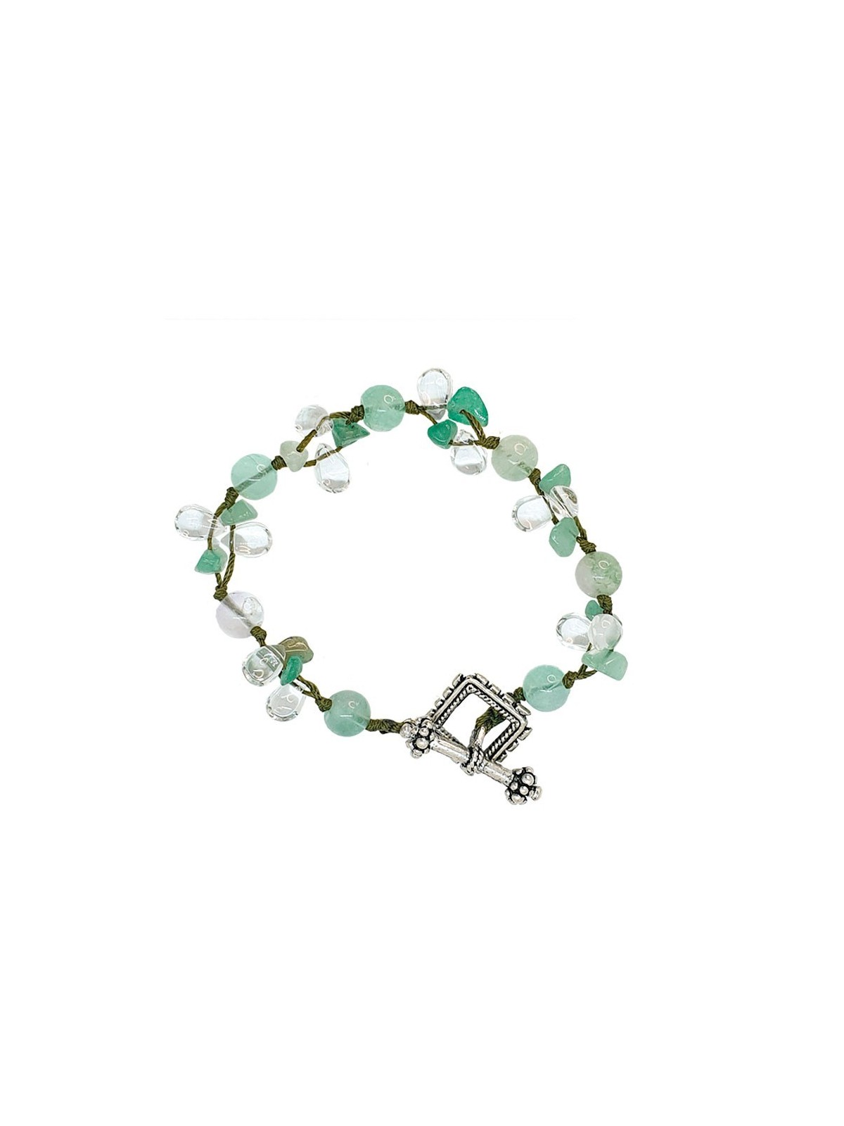 Pulsera anudada con aventurinas