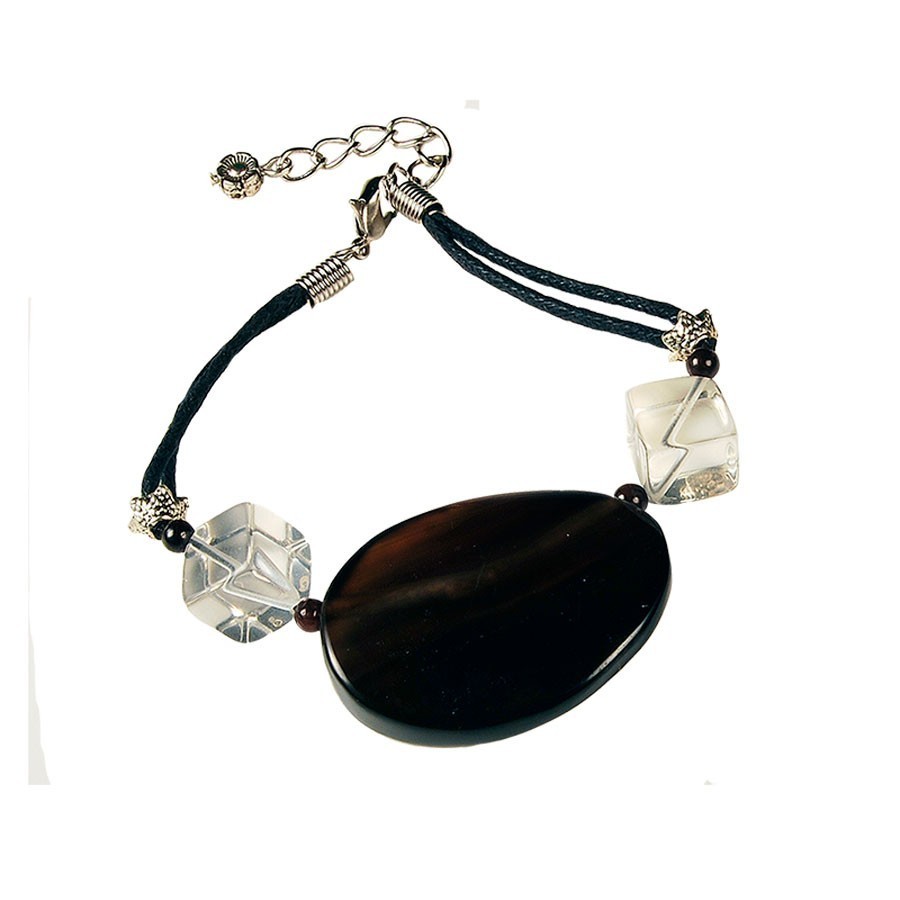 Pulsera arlequin blanco y negro