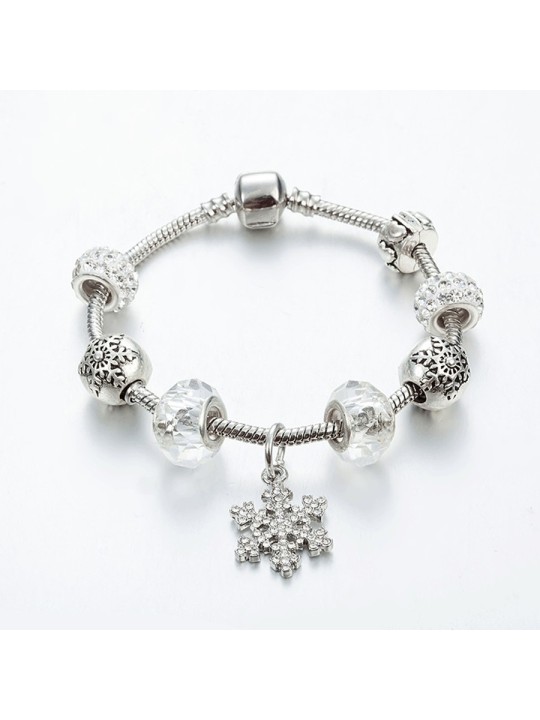 Pulsera de Charms con estrella de la Navidad como adorno central.