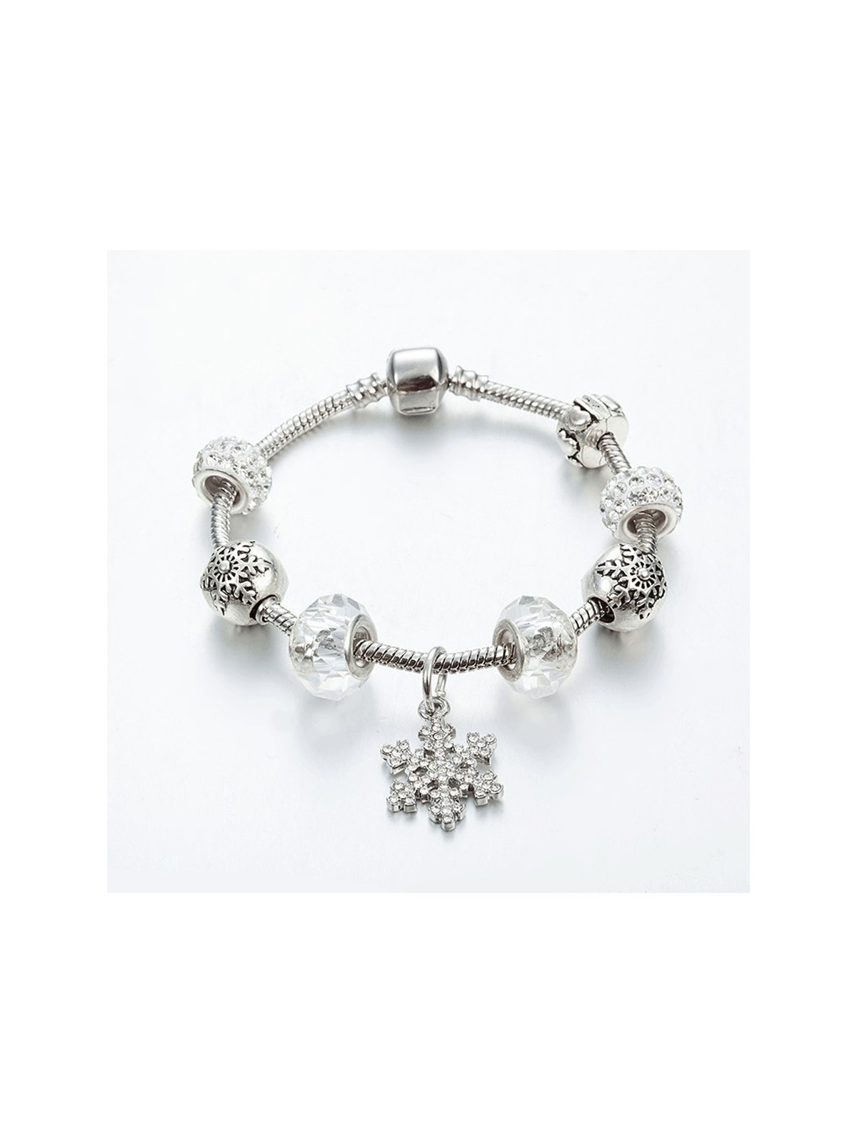 Pulsera de Charms con estrella de la Navidad como adorno central.