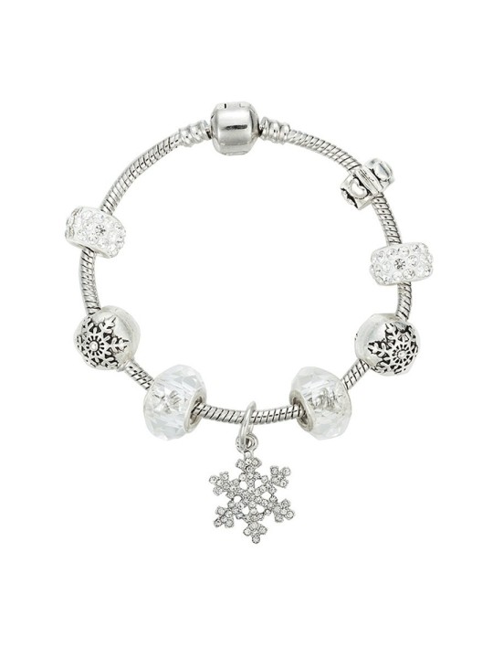 Pulsera de Charms con estrella de la Navidad como adorno central.