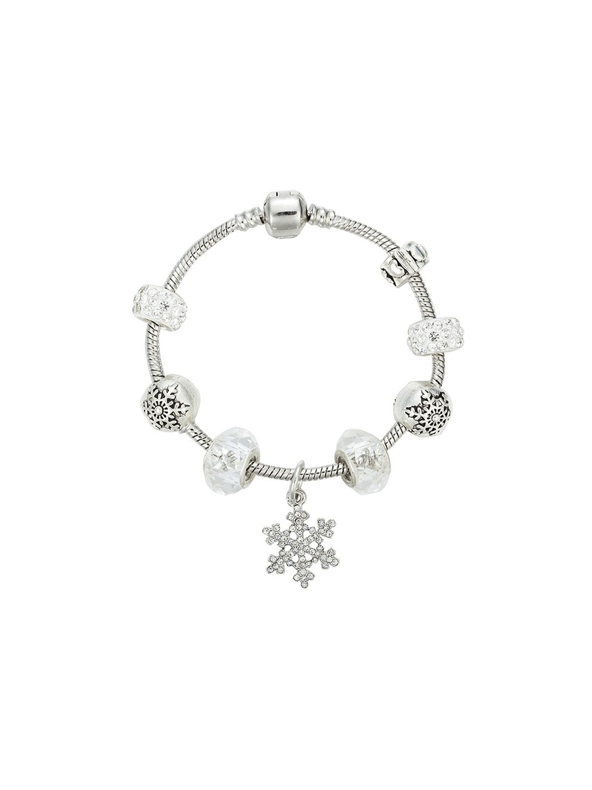 Pulsera de Charms con estrella de la Navidad como adorno central.