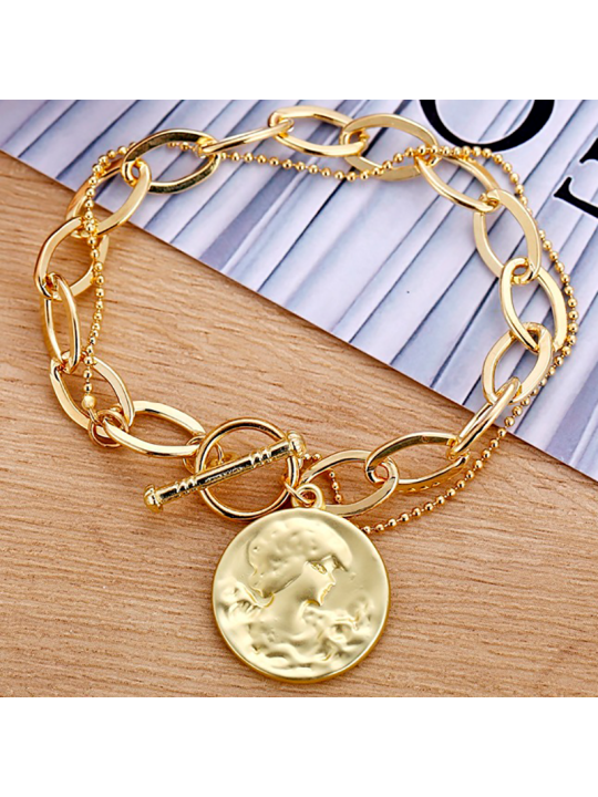 Pulsera de Eslabones con Medalla