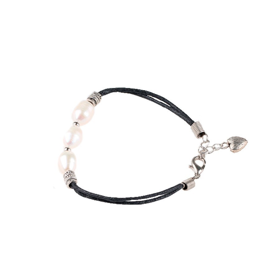 Pulsera de Perlas con Cierre Corazón