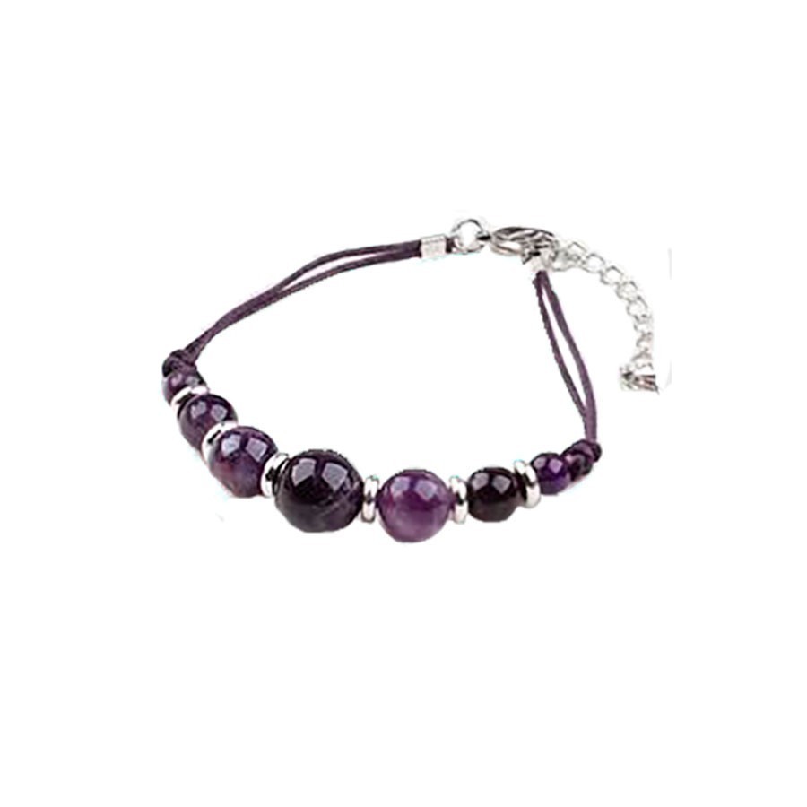 Pulsera lila con cristales amatistas