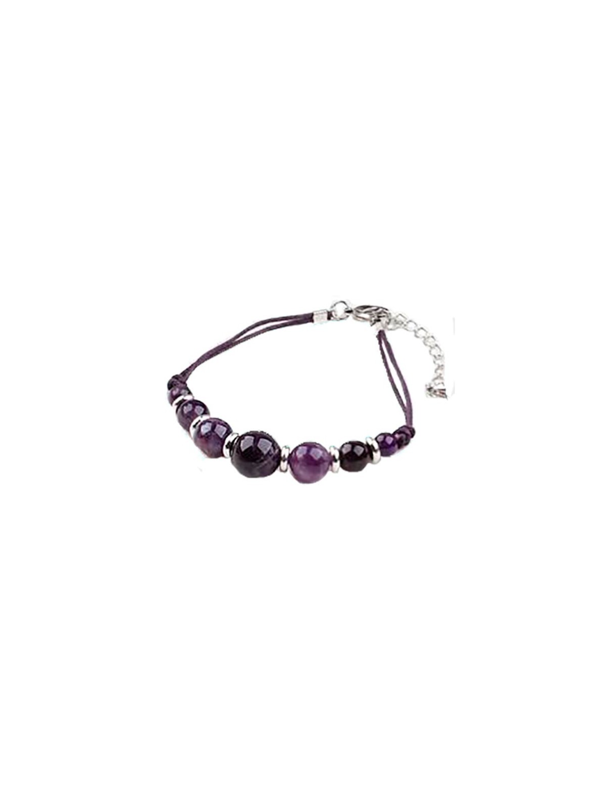 Pulsera lila con cristales amatistas