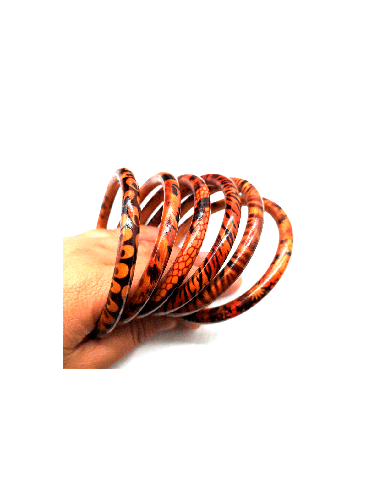 Pulseras finas de madera de estilo étnico