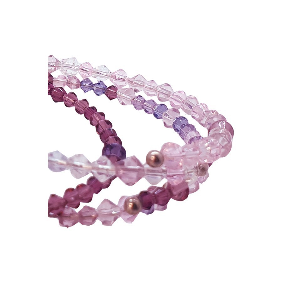 Pulseras Memoria Cristales Violeta