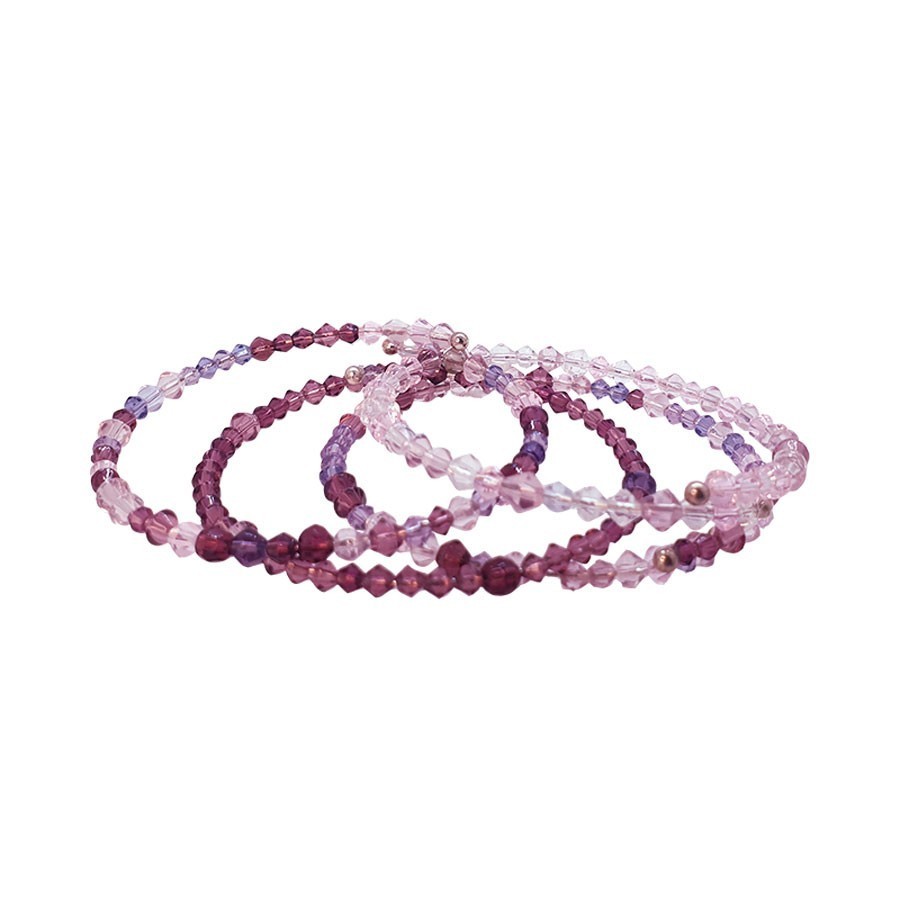 Pulseras Memoria Cristales Violeta