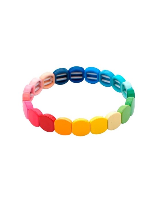 Pulsera de esmalte multicolor