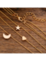 Tres Collares Cadena Luna, Corazón y Estrella