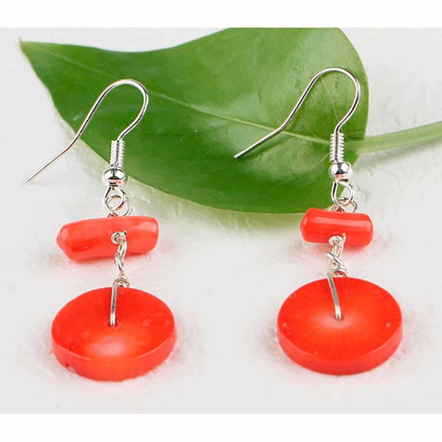 Pendientes coral rojo