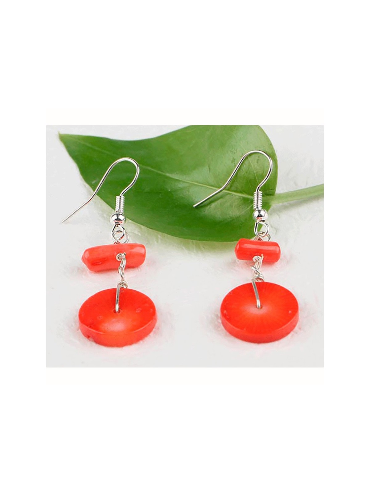 Pendientes coral rojo