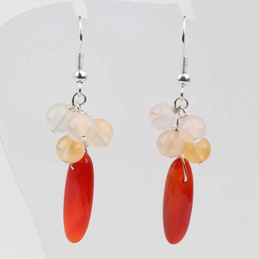 Pendientes coral rojo