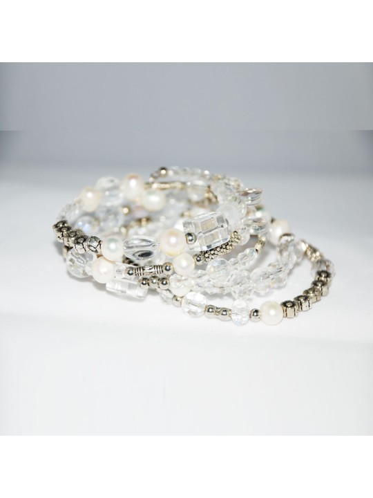 Brazalete de cristal transparente 