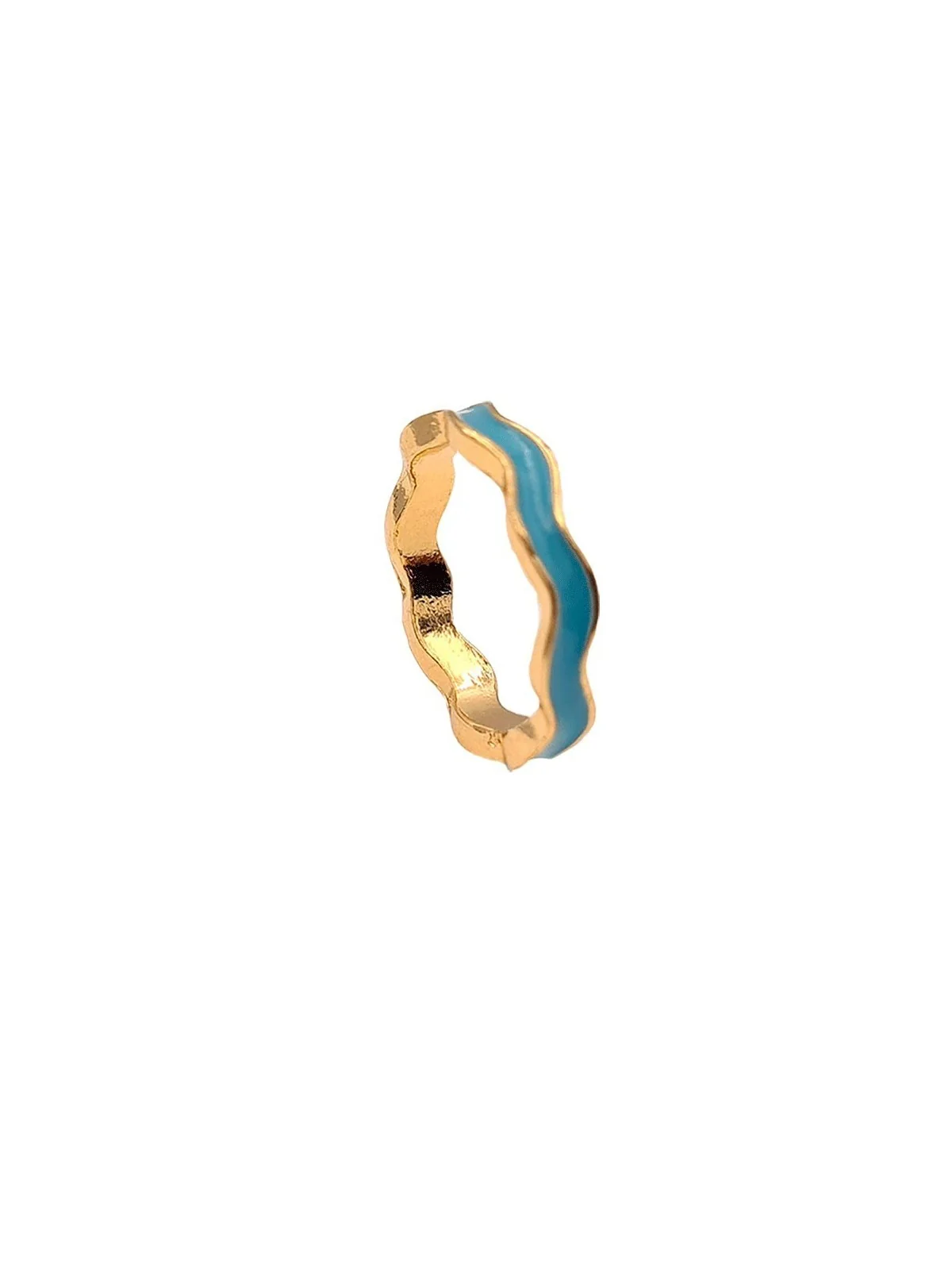 anillo dorado esmalte azul